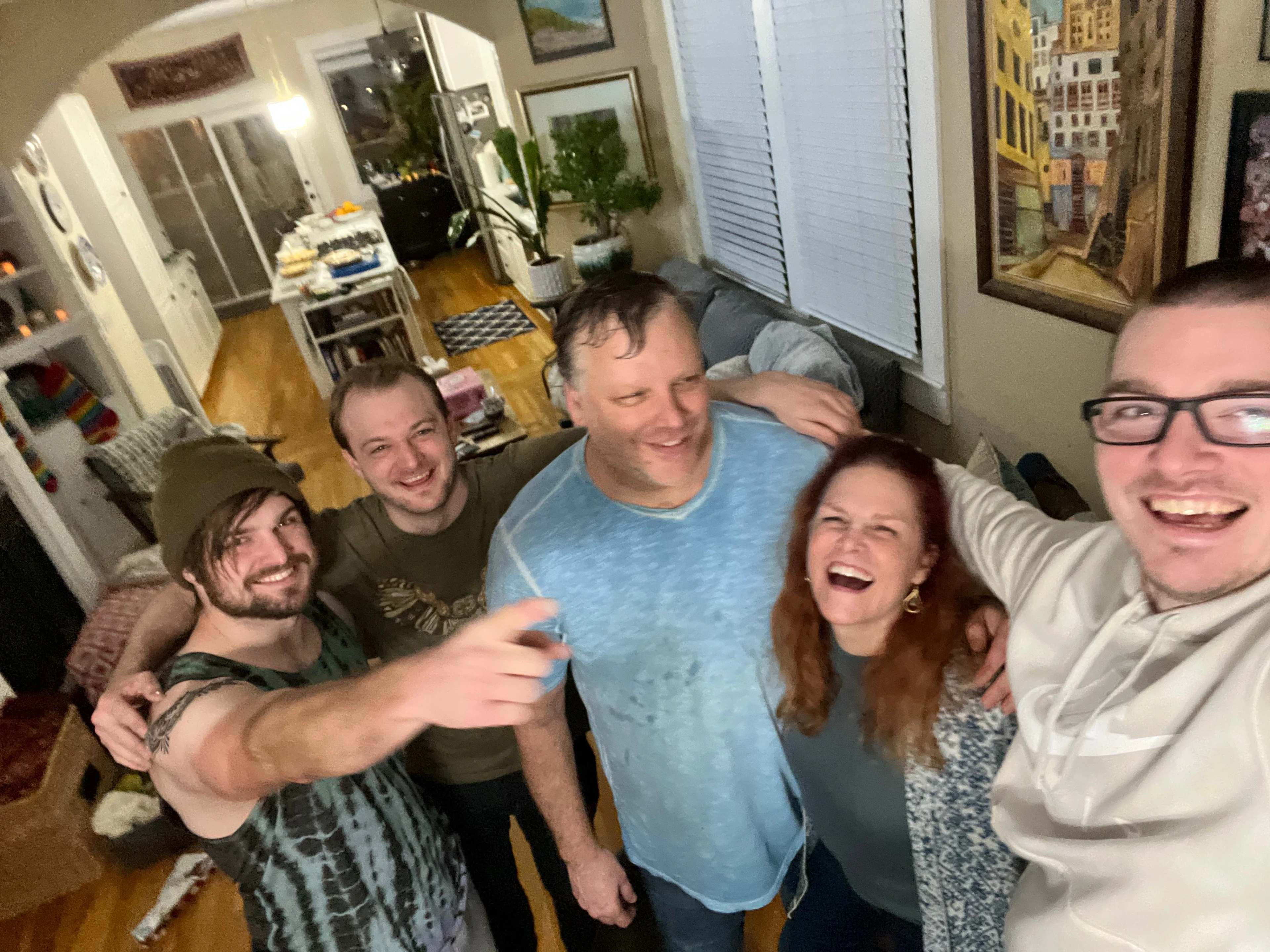 Anne with her three sons celebrating together
