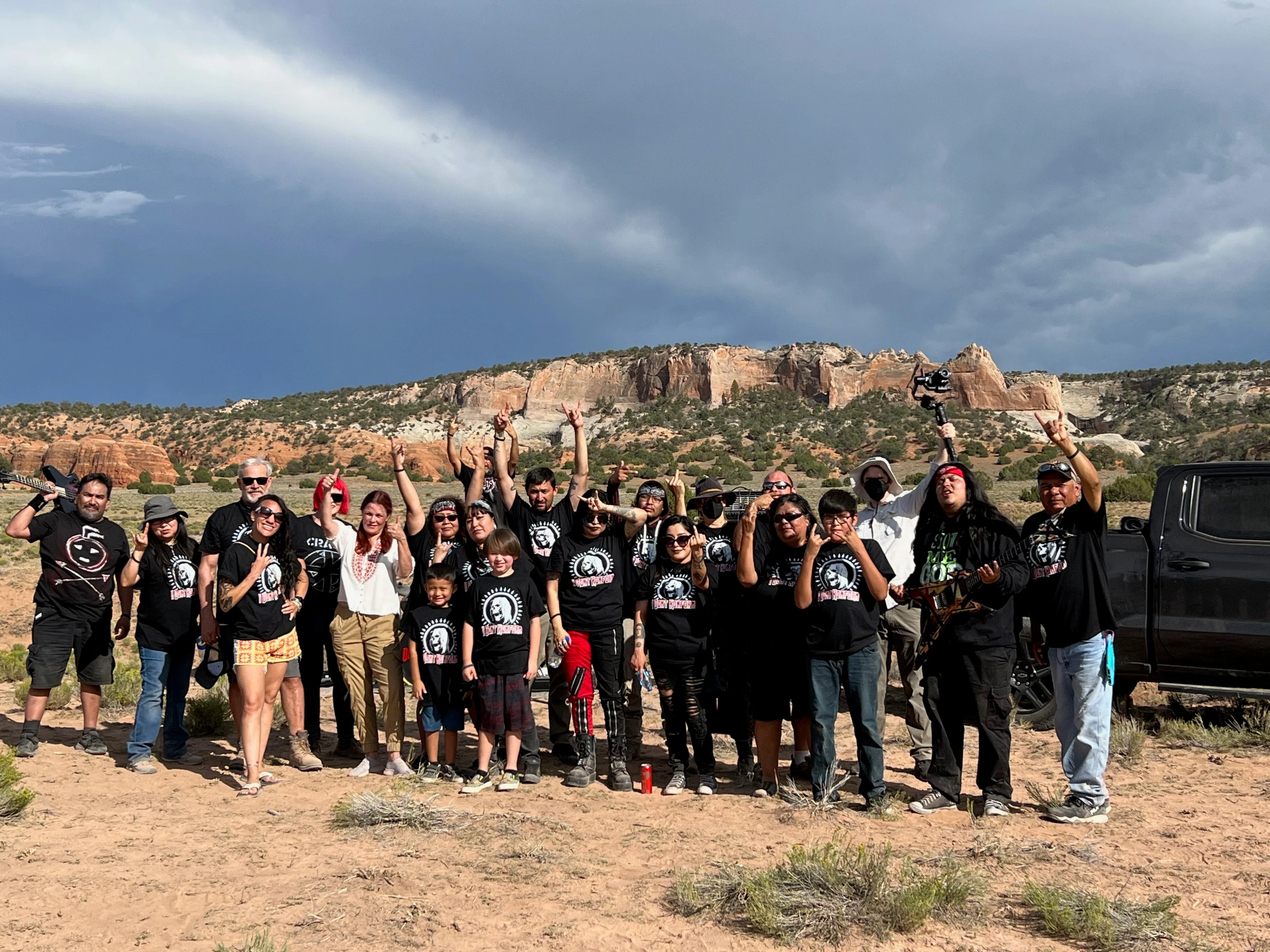 Full cast and crew group photo on location — F**k Your Face