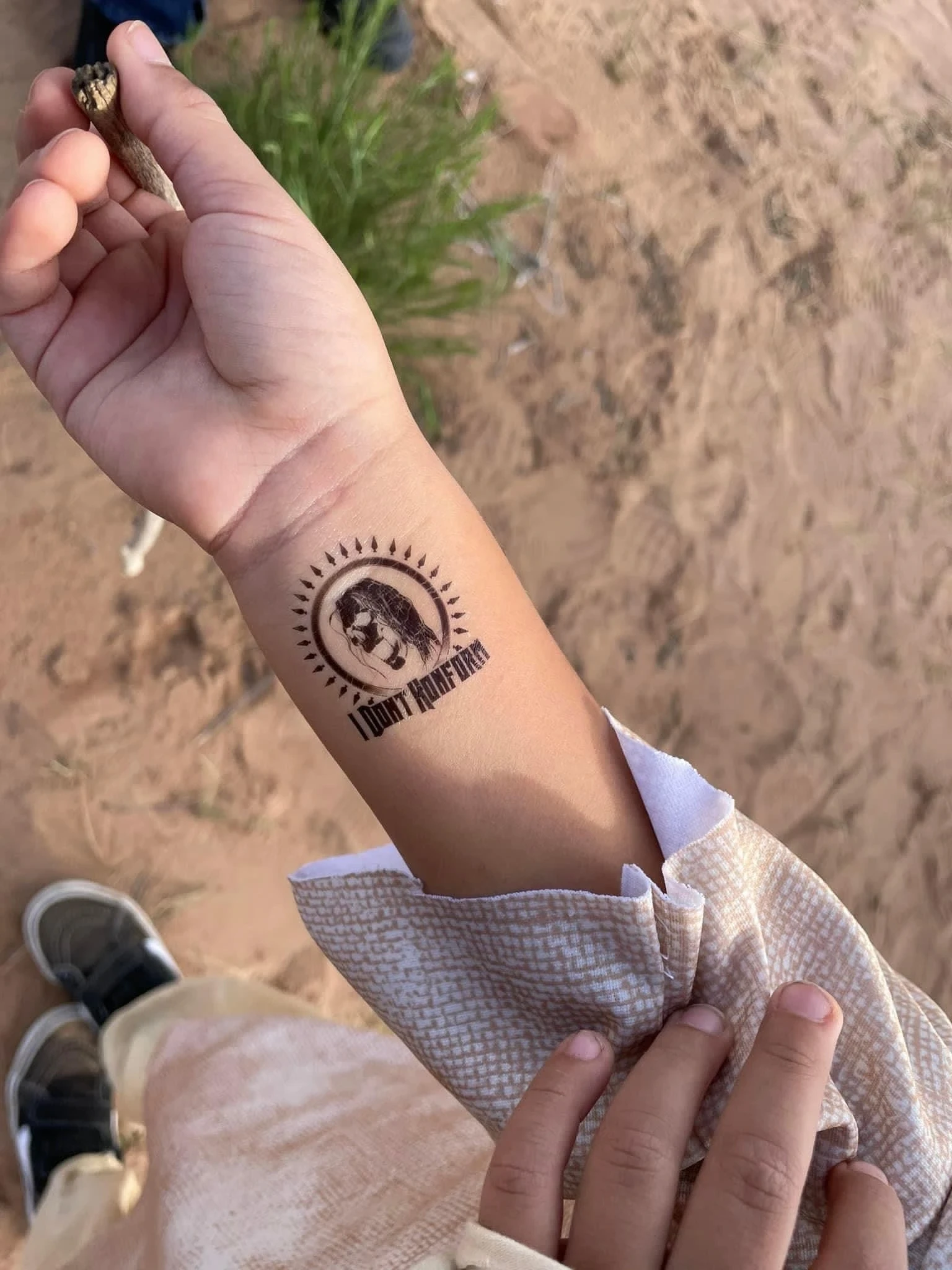 I Don't Konform tattoo prop on set — F**k Your Face