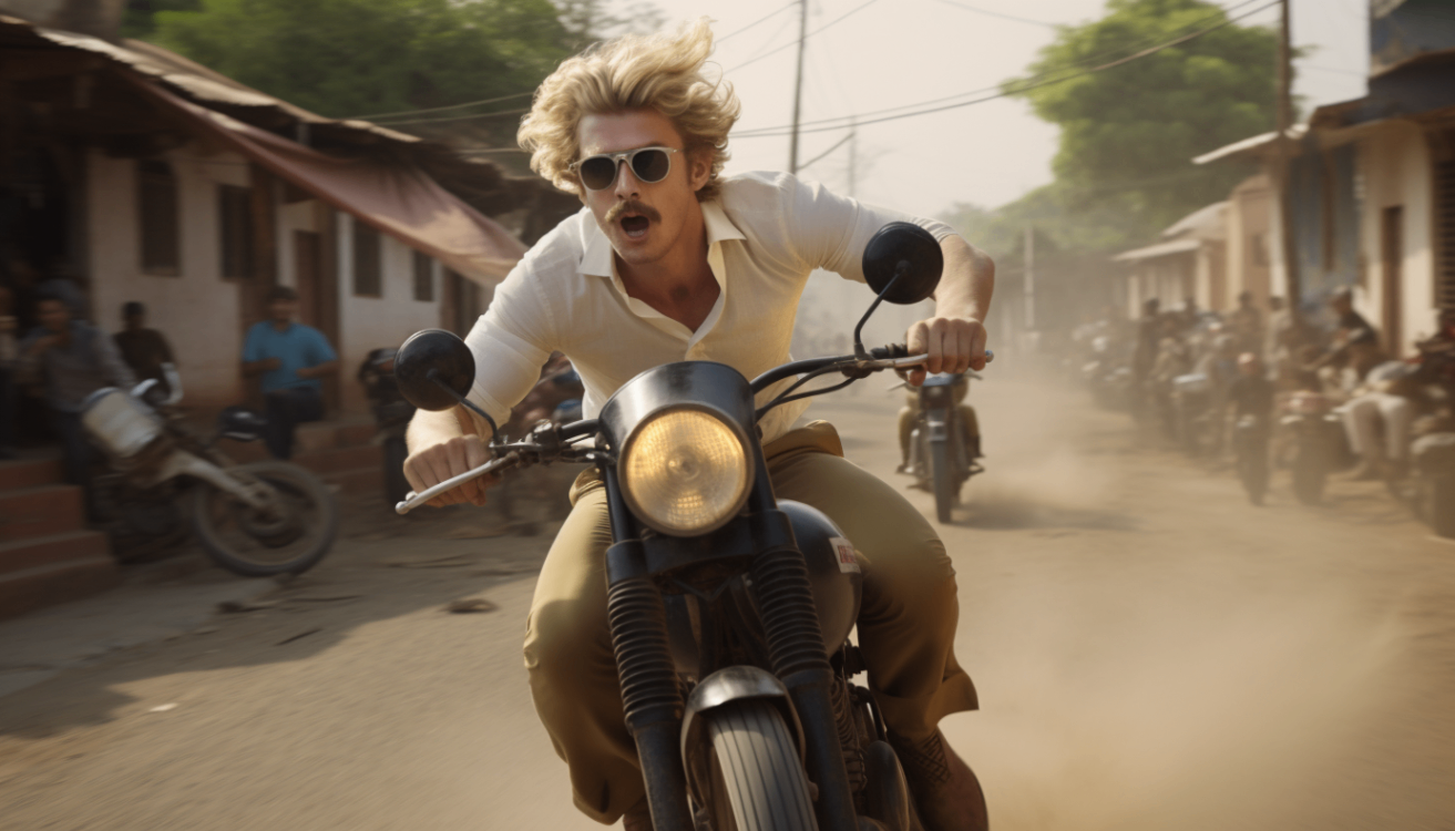 Motorcycle chase in India